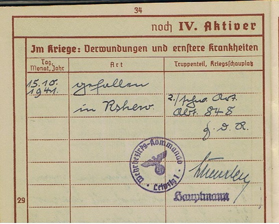 Wehrpass Leutnant Artillerie 262.ID Artillerie-Abt.848 KIA 1941 - Image 7