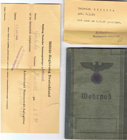 Wehrpass 1943 technical manager Saarbrücken