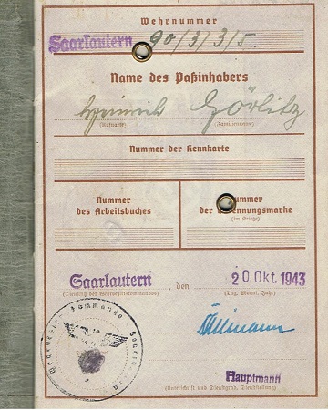 Wehrpass 1943 technical manager Saarbrücken - Image 2