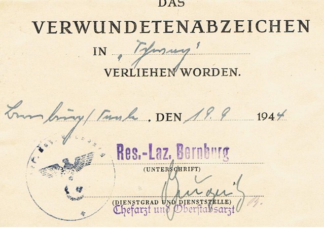 Wound Badge Black 47.Panzer-Korps Normandy Metz 1944 - Image 3