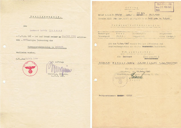 VWA black and promotion Leutnant IR282 98.ID France 1940