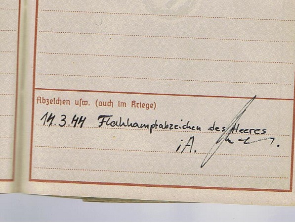 Wehrpass Heimat Flak Batterie Vockerode 1943-44 - Image 6