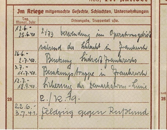 Wehrpass NCO Kradschützen 19.Panzer-Division France Russia - Image 6