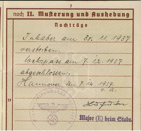 Wehrpass carpenter Hannover died 1937 - Image 5