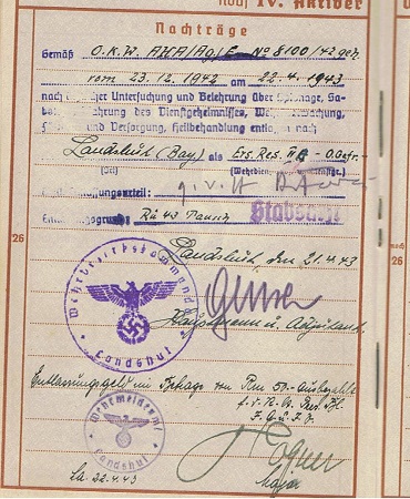 Wehrpass army transport service and district office Landshut - Image 7
