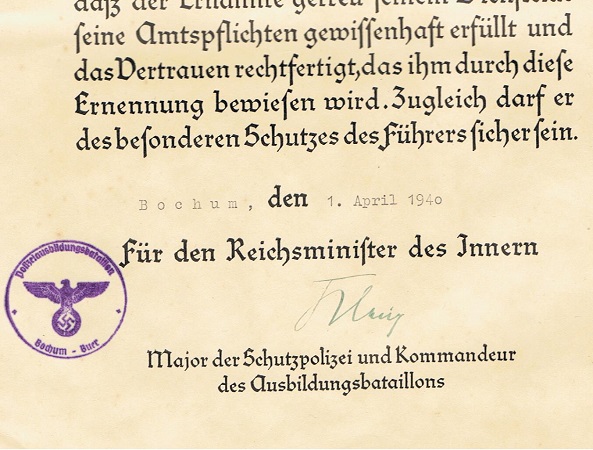 Promotion certificates Oberwachtmeister Schutzpolizei Bochum - Image 4