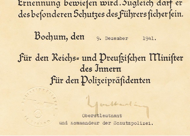 Promotion certificates Oberwachtmeister Schutzpolizei Bochum - Image 6