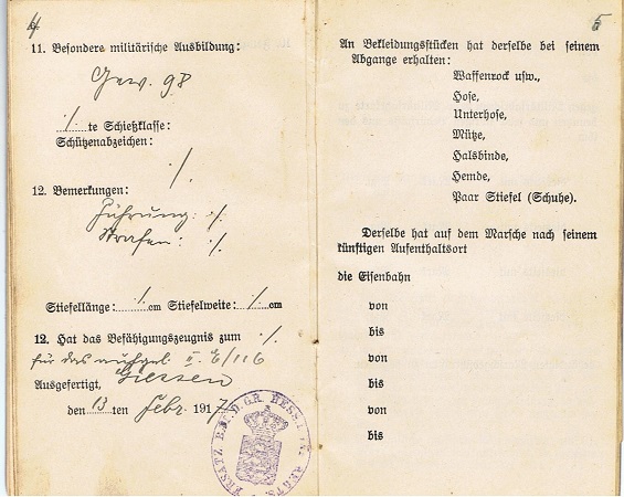 WW1 pass Musketier Infantry France and WW2 ID POW camp guard - Image 7