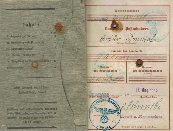 Wehrpass Schütze IR283 96.ID KIA 1941 Northern Russia - Image 2