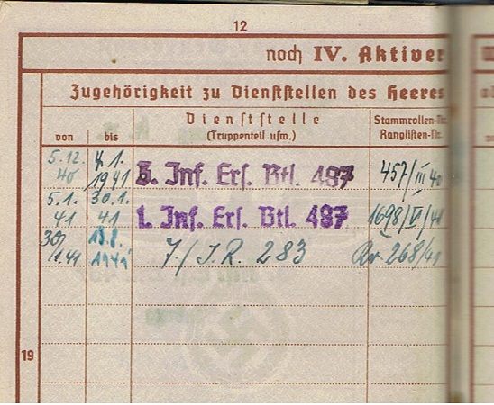 Wehrpass Schütze IR283 96.ID KIA 1941 Northern Russia - Image 5