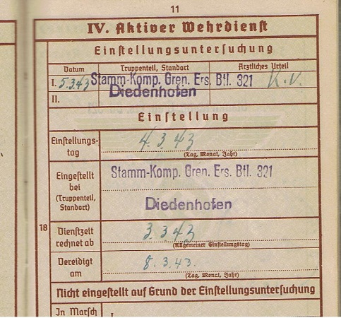 Wehrpass Grenadier GR697 342.ID KIA 1943 Middle Russia - Image 4