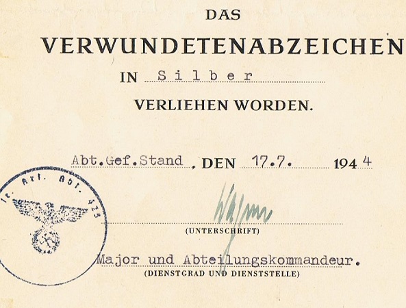 EK1 VWA Silver Wachtmeister RSO Artillerie Middel Russia 1944 - Image 5