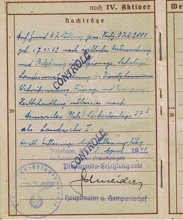 Wehrpass NCO Propaganda-Kompanie 612 Westwall 1940 - Image 6