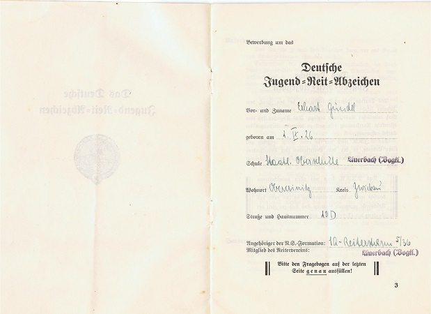Passes and certificates school boy Auerbach 1941-1944 - Image 2