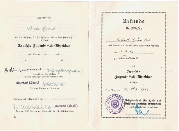 Passes and certificates school boy Auerbach 1941-1944 - Image 3