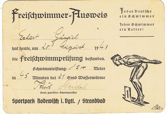 Passes and certificates school boy Auerbach 1941-1944 - Image 4