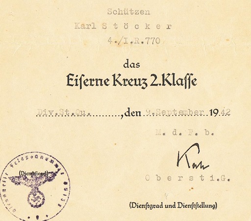 CCC EK1 EK2 VWA Corporal Infantry IR770. 377.ID 340.ID Russia - Image 4