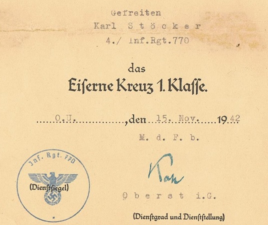 CCC EK1 EK2 VWA Corporal Infantry IR770. 377.ID 340.ID Russia - Image 7