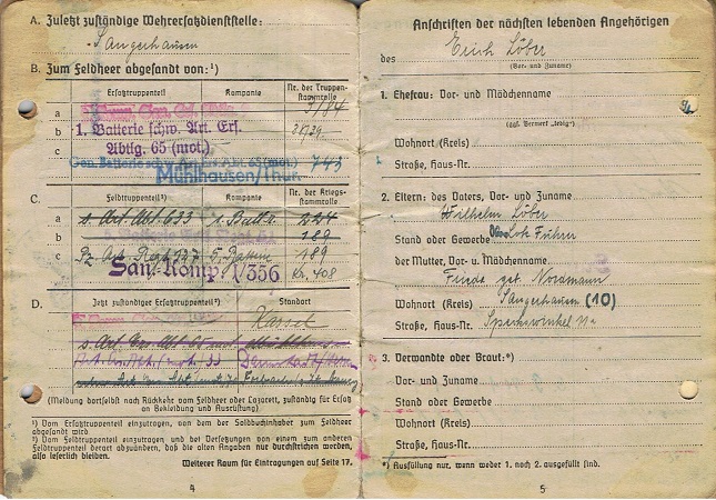 Passes Fahnenjunker Panzer-Artillerie 27.PD 356.ID Russia Italy - Image 6