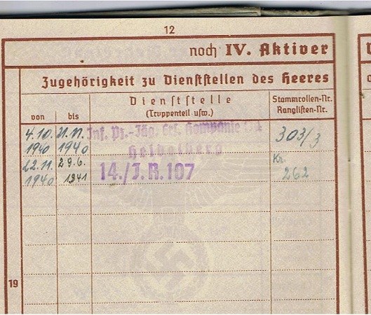 Wehrpass soldier IR107 34.Infanterie-Division KIA 1941 Russia - Image 5