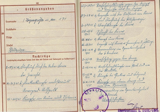 Wehrpass group Gefreiter Artillerie 299.ID France KIA Russia - Image 6