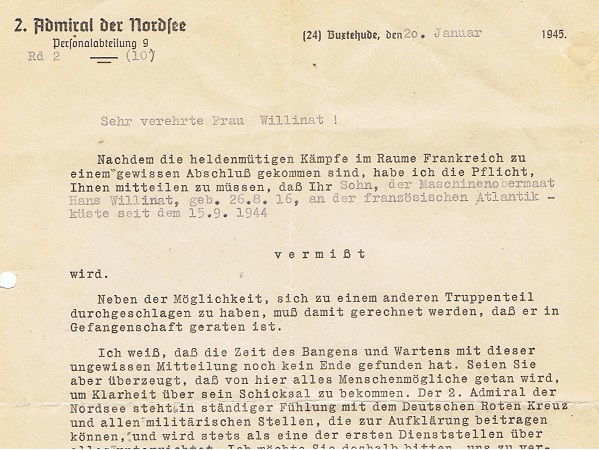 Documents photos engineer Trosschiff Dithmarschen MIA France - Image 7