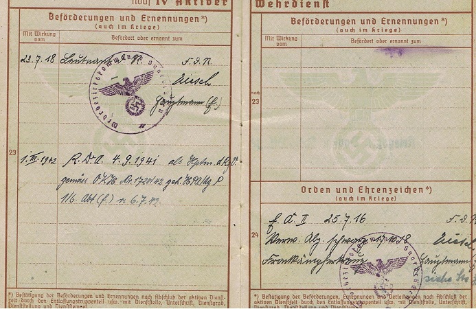 Wehrpass Hauptmann WW1 WW2 POW guarding Metz France - Image 4
