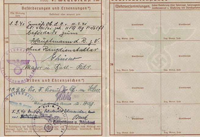 Wehrpass Hauptmann WW1 WW2 POW guarding Metz France - Image 7