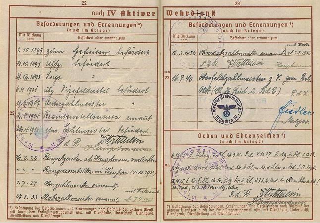 Wehrpass paymaster 1892-1942 WW1 WW2 Oberfeld-Zahlmeister - Image 5