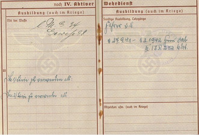 Wehrpass Gefreiter IR502 290.ID IR252 110.ID KIA 1942 Russia - Image 4