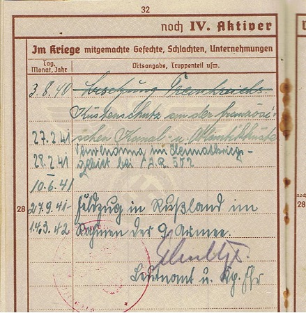 Wehrpass Gefreiter IR502 290.ID IR252 110.ID KIA 1942 Russia - Image 6