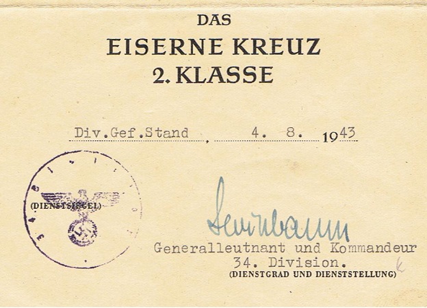 CCC EK1 group 5 awards GR253 34.Infanterie-Division Russia - Image 5