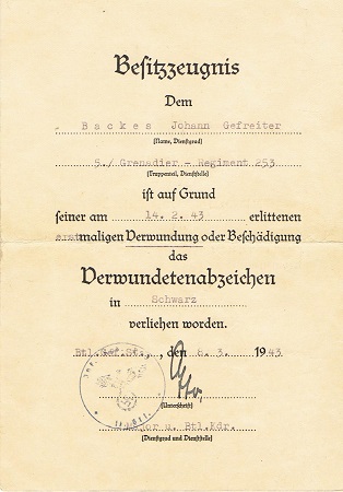 CCC EK1 group 5 awards GR253 34.Infanterie-Division Russia - Image 6