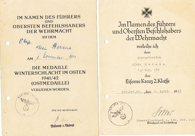 Three awards corporal GR312 206.ID Russia 1942-1943 - Image 2