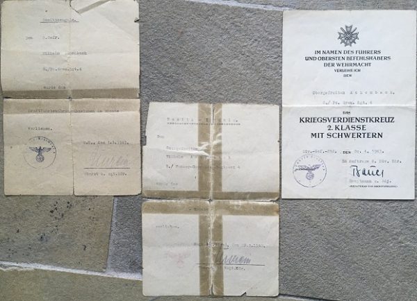 Award documents Panzer-Grenadier 6.Panzer-Division Russia