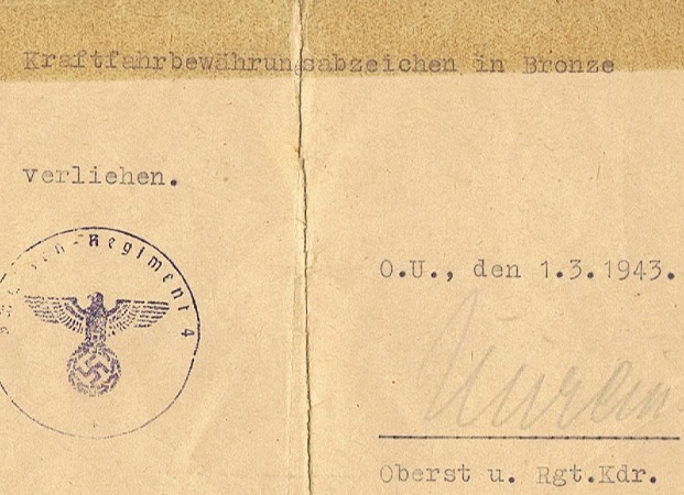 Award documents Panzer-Grenadier 6.Panzer-Division Russia - Image 7
