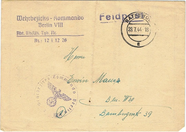 Wehrpass conductor Erwin Mausz ministry Berlin God-gifted list - Image 6
