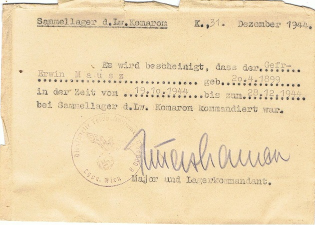 Wehrpass conductor Erwin Mausz ministry Berlin God-gifted list - Image 7