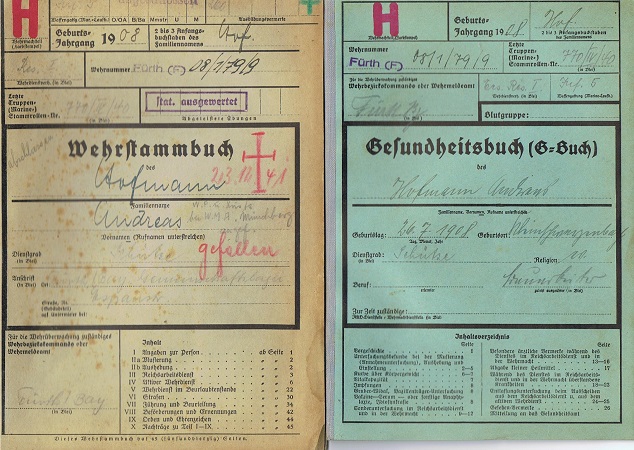 Wehrstammbuch Gefreiter IR95 17.ID KIA 1941 middle Russia EK2 - Image 2