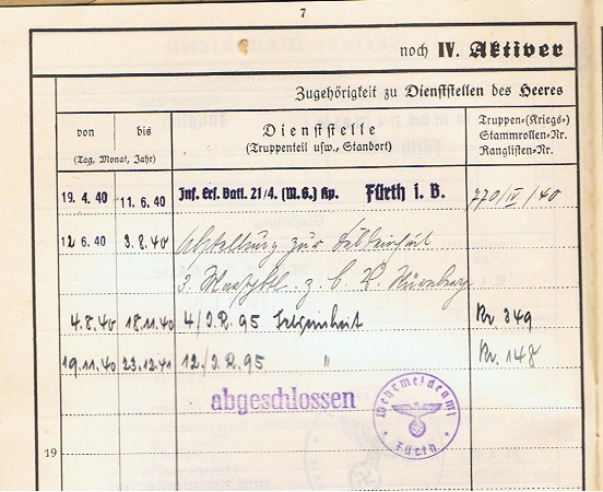 Wehrstammbuch Gefreiter IR95 17.ID KIA 1941 middle Russia EK2 - Image 4