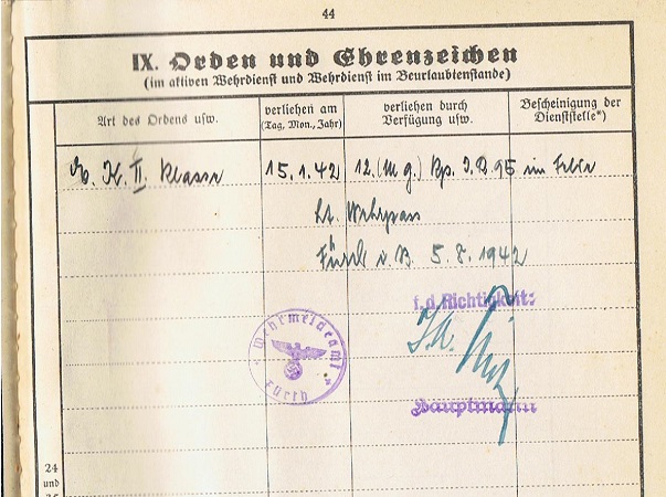 Wehrstammbuch Gefreiter IR95 17.ID KIA 1941 middle Russia EK2 - Image 7