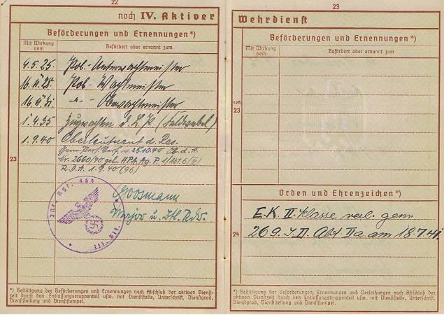 Wehrpass Hauptmann IR469 269.ID KIA 1941 Northern Russia - Image 5
