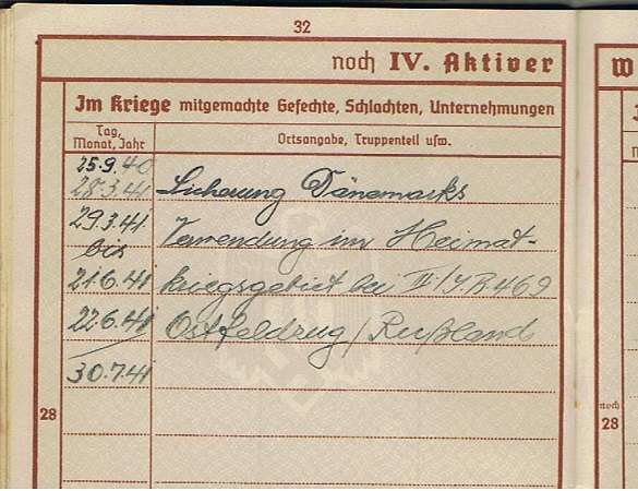 Wehrpass Hauptmann IR469 269.ID KIA 1941 Northern Russia - Image 6