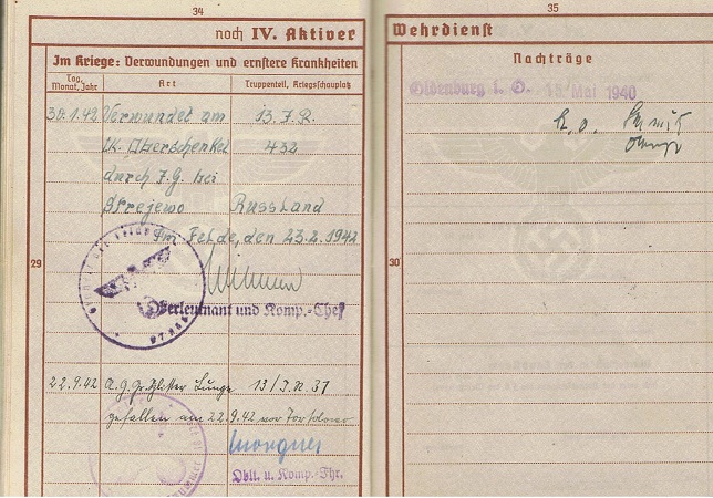 Wehrpass IG gunner 269.ID 131.ID 24.ID KIA 1942 Leningrad - Image 7