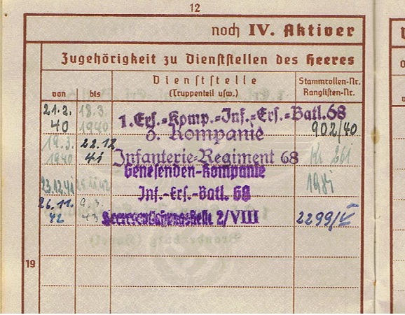 Wehrpass Gefreiter IR68 23.Infanterie-Division France Russia - Image 3