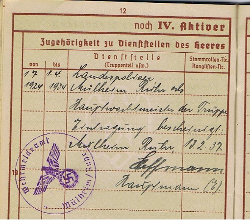 Wehrpass WW1 NCO and police inspector Landespolizei Mülheim - Image 4