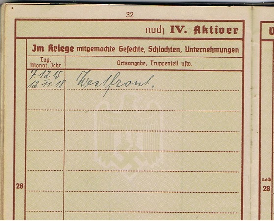 Wehrpass WW1 NCO and police inspector Landespolizei Mülheim - Image 7
