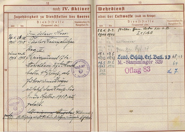 Wehrpass Hauptmann WW1 Austria WW2 POW camp Ukrain Germany - Image 3