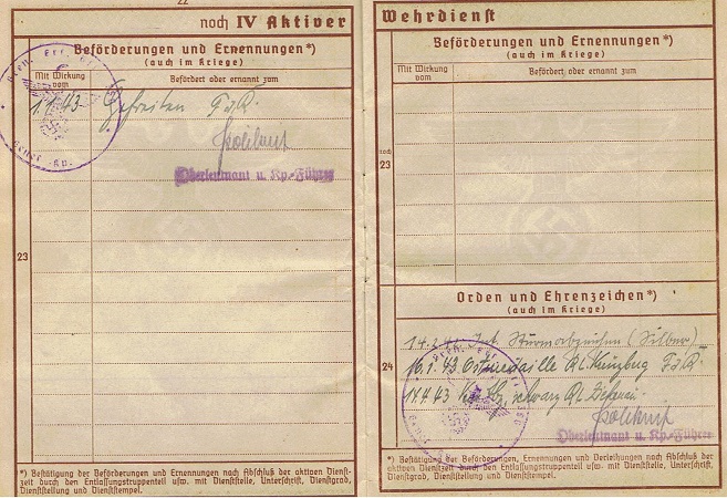 Wehrpass gefreiter IR505 291.ID Northern Russia 1941 ISA VWA - Image 4