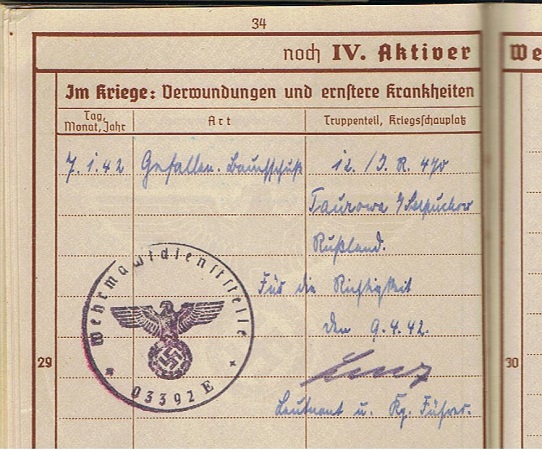 Wehrpass Gefreiter IR470 260.Infanterie-Division KIA 1942 Moscow - Image 7